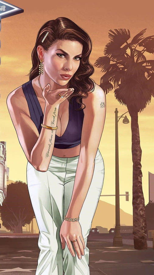 Gta Iphone Brunette Girl Wallpaper