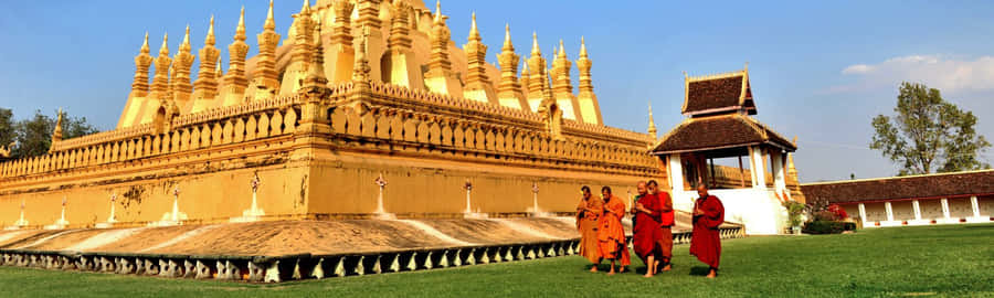 Half Length Pha That In Vientiane Wallpaper