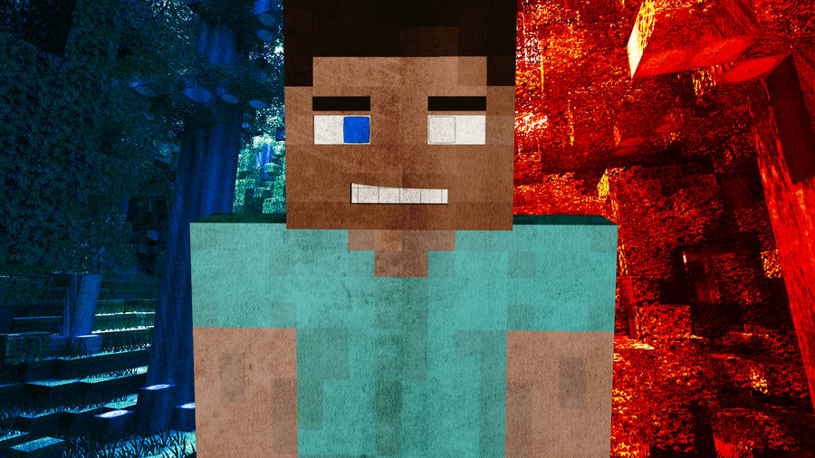 Half Steve Herobrine Wallpaper