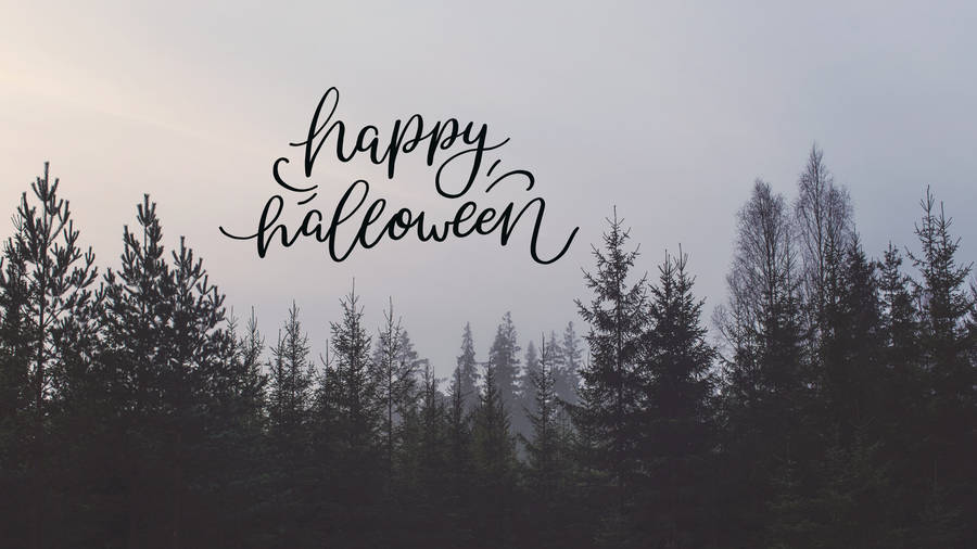 Halloween Aesthetic Pc Pine Forest Wallpaper