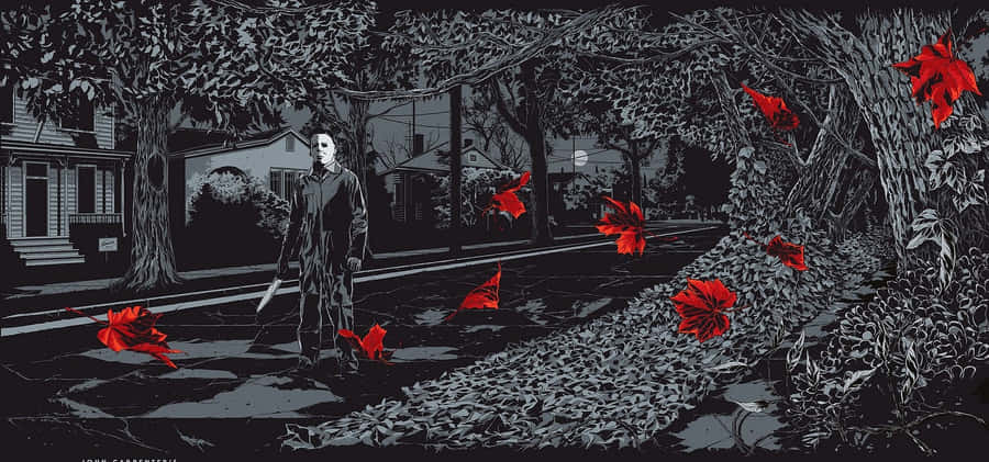 Halloween Michael Myers In The Street Wallpaper