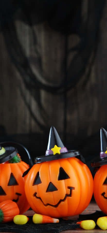 Halloween Pumpkin Candy Holders Wallpaper