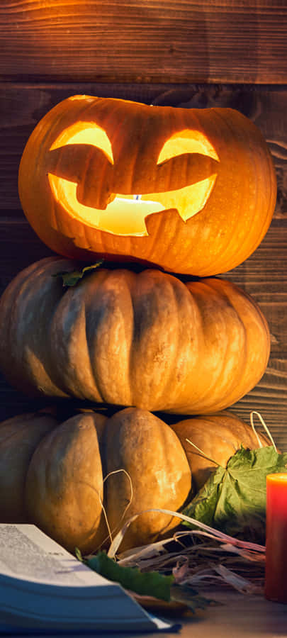 Halloween Pumpkin Glow Vertical Wallpaper