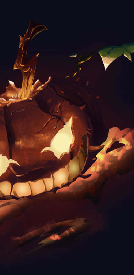 Halloween Pumpkin Glowingi Phone Wallpaper Wallpaper