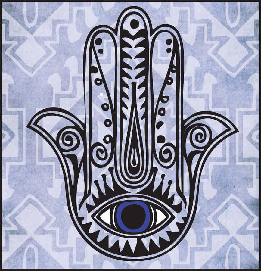 Hamsa Hand With Intricate Design Wallpaper