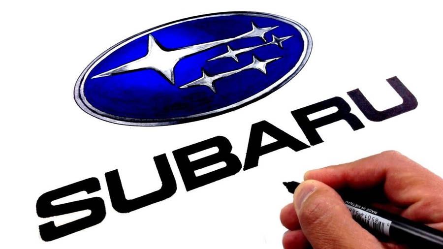 Hand-drawn Interpretation Of The Subaru Logo Wallpaper