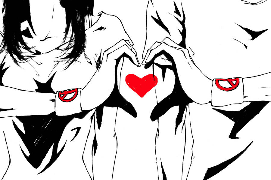 Hand Heart Sketch Wallpaper