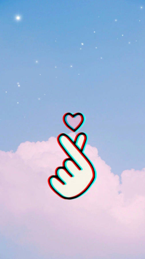 Hand Heart Sky Clouds Wallpaper