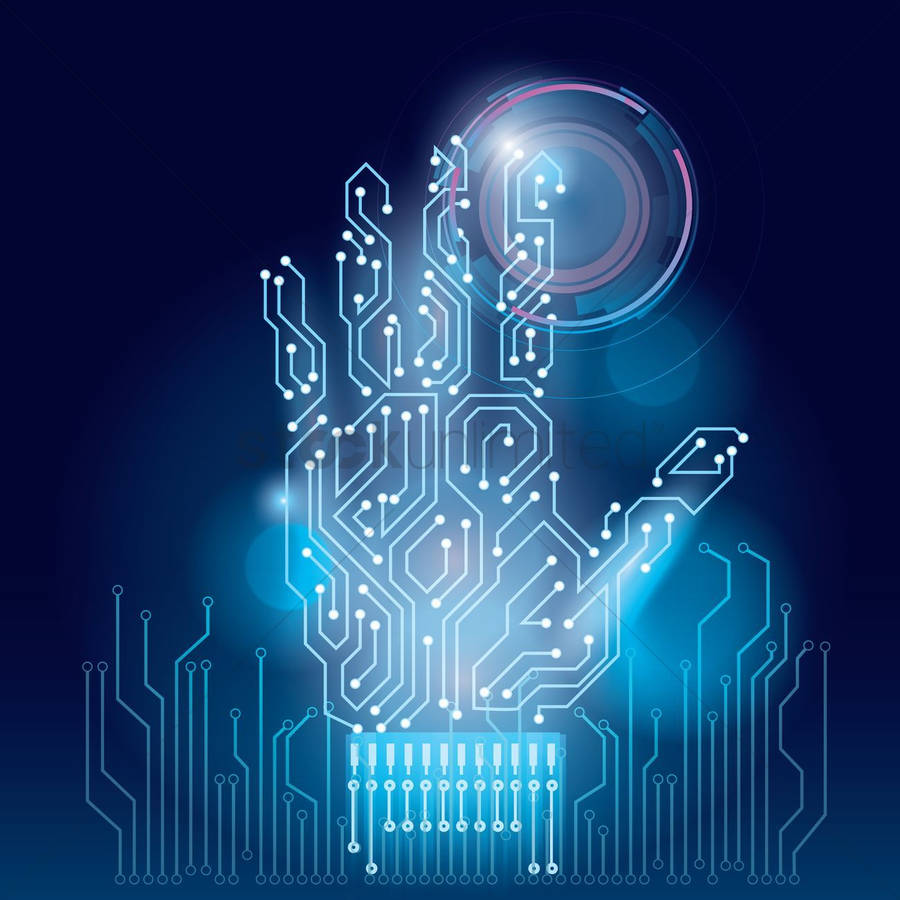 Hand Power Circuit Board Wallpaper