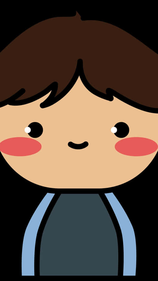 Handsome Blushing Boy Cartoon Wallpaper