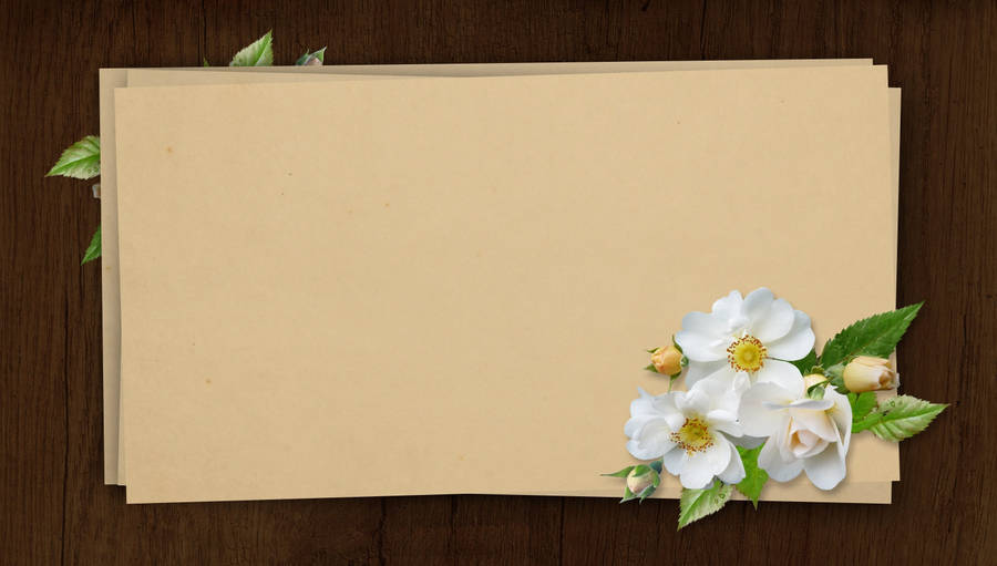Happy Birthday Flowers Empty Note Wallpaper