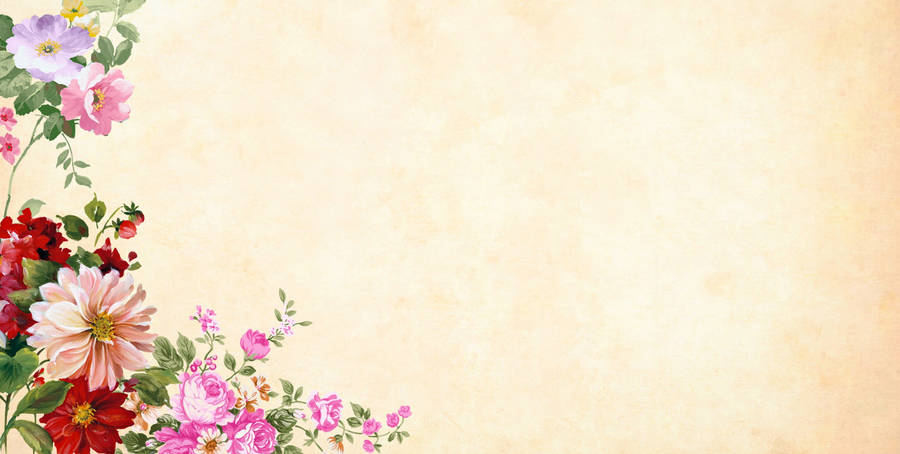 Happy Birthday Wild Flowers Border Wallpaper