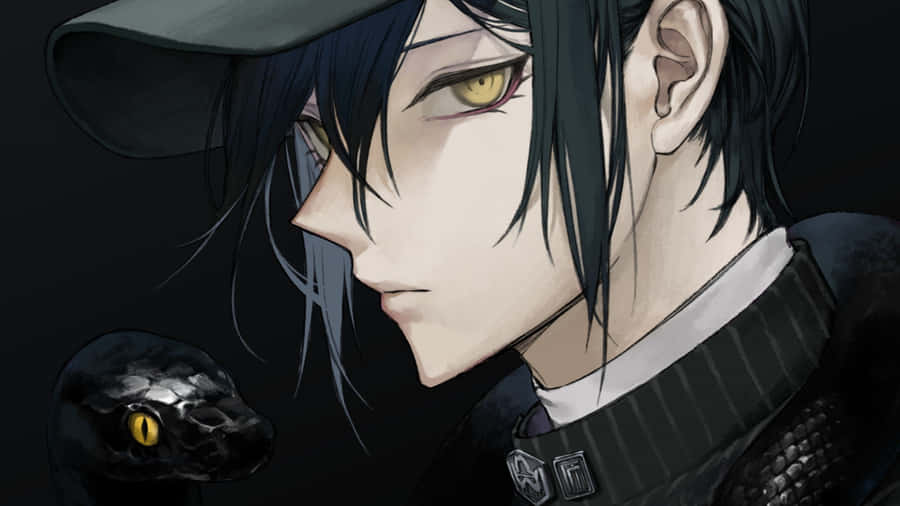 Happy Black Anime Boy With Anime Goggles Wallpaper