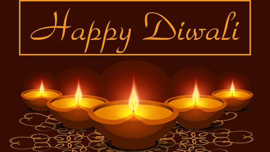 Happy Diwali Brown Art Wallpaper