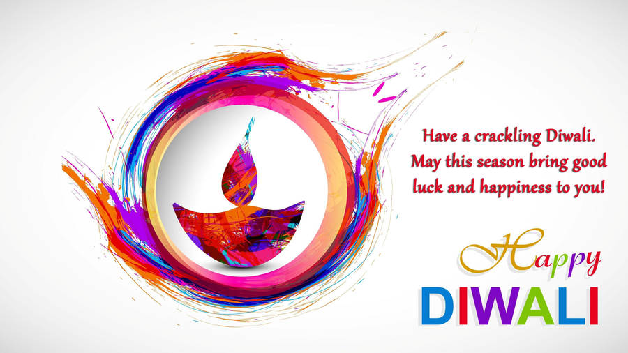 Happy Diwali Colourful Abstract Paints Wallpaper