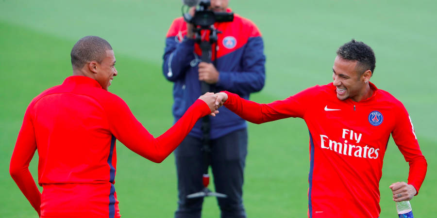 Happy Kylian Mbappe And Neymar Wallpaper