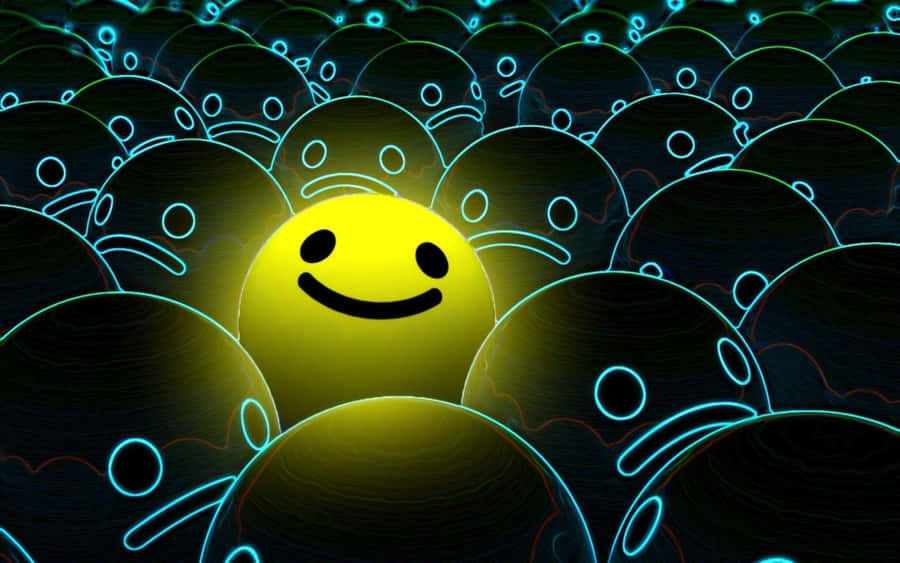 Happy Smile Face Yellow Ball Wallpaper
