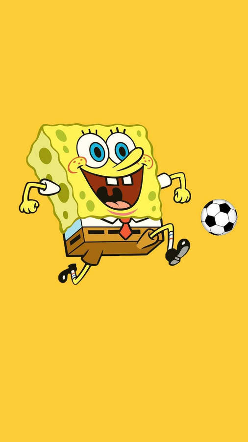 Happy Spongebob Cool Football Sport Wallpaper