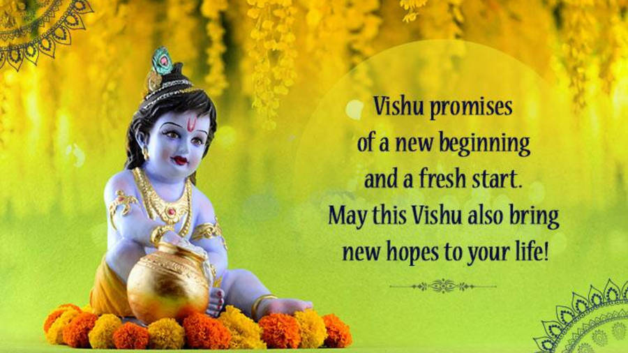 Happy Vishu Kanni Short Quotation Wallpaper