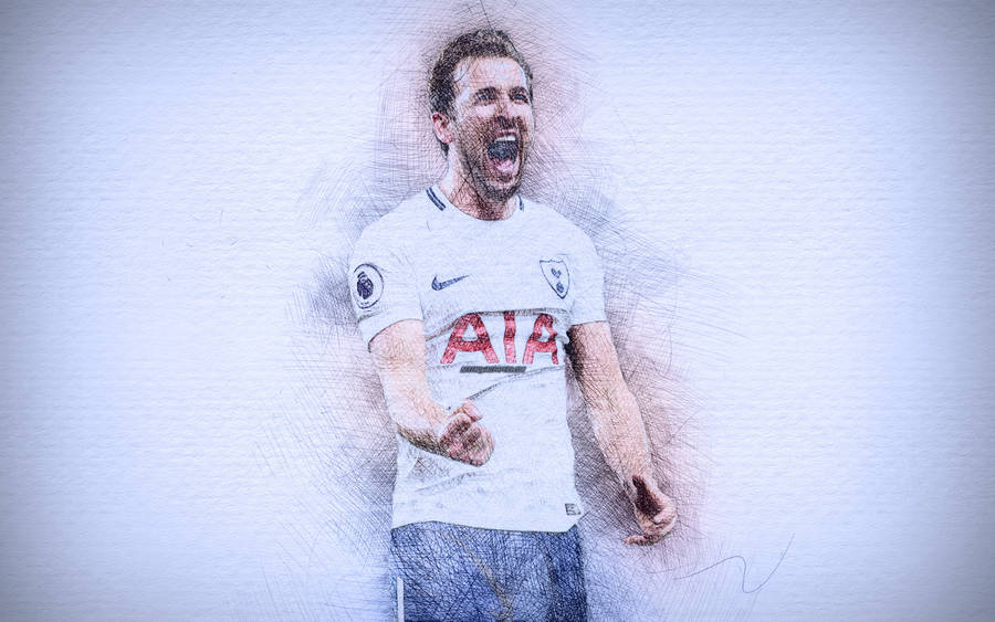 Harry Kane Digital Drawing Wallpaper