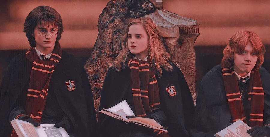 Harry Potter Aesthetic Golden Trio Wallpaper