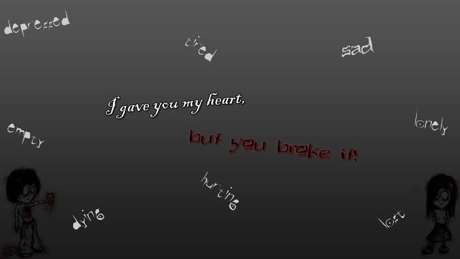 Heartbreak Depression Quote Wallpaper