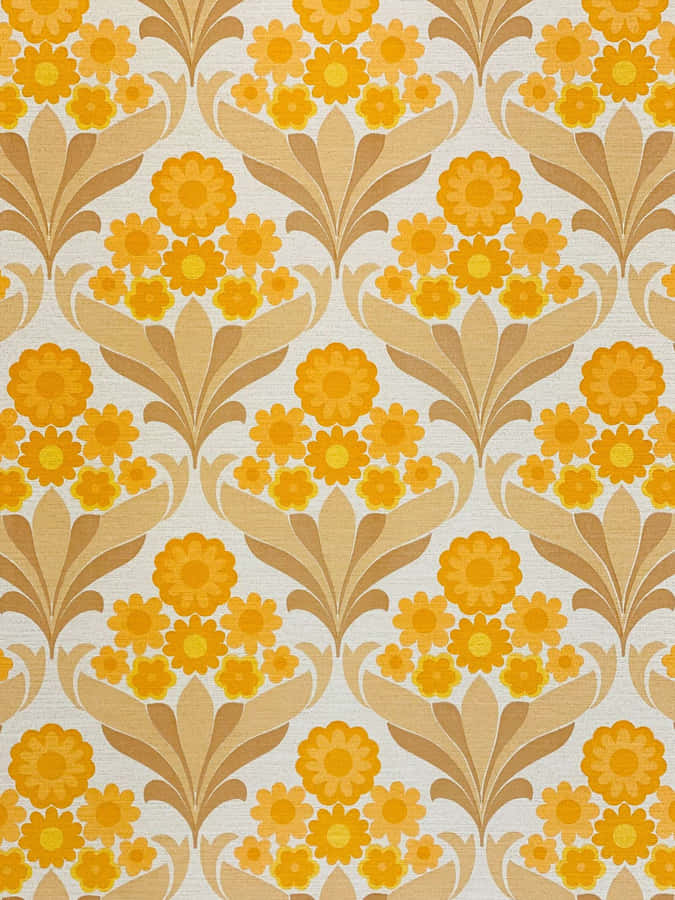 Hearts Abound In This Enchanting 70s Floral Design Wallpaper
