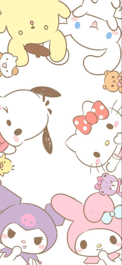 Hello Kitty And Friends Having Fun Together Wallpaper