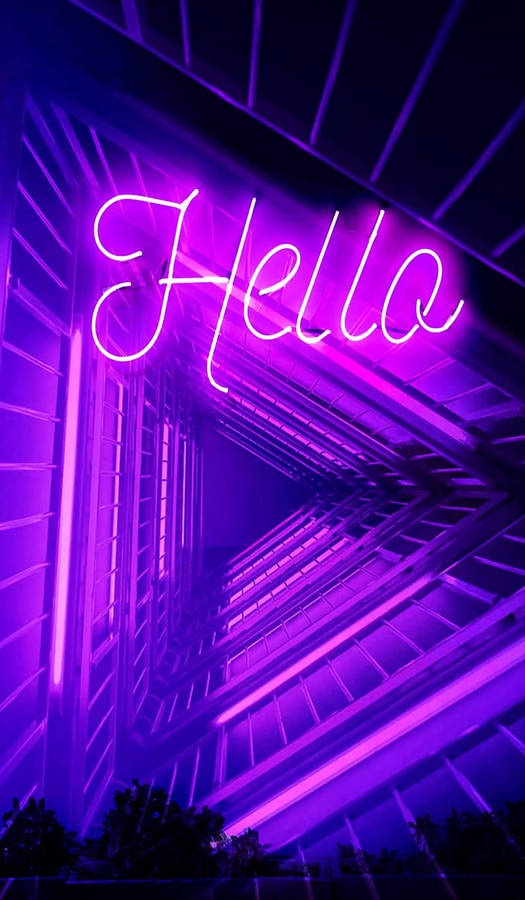 Hello Magenta Led Light Wallpaper