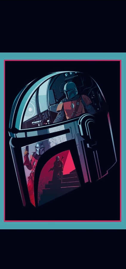 Helmet Of The Mandalorian Iphone Wallpaper