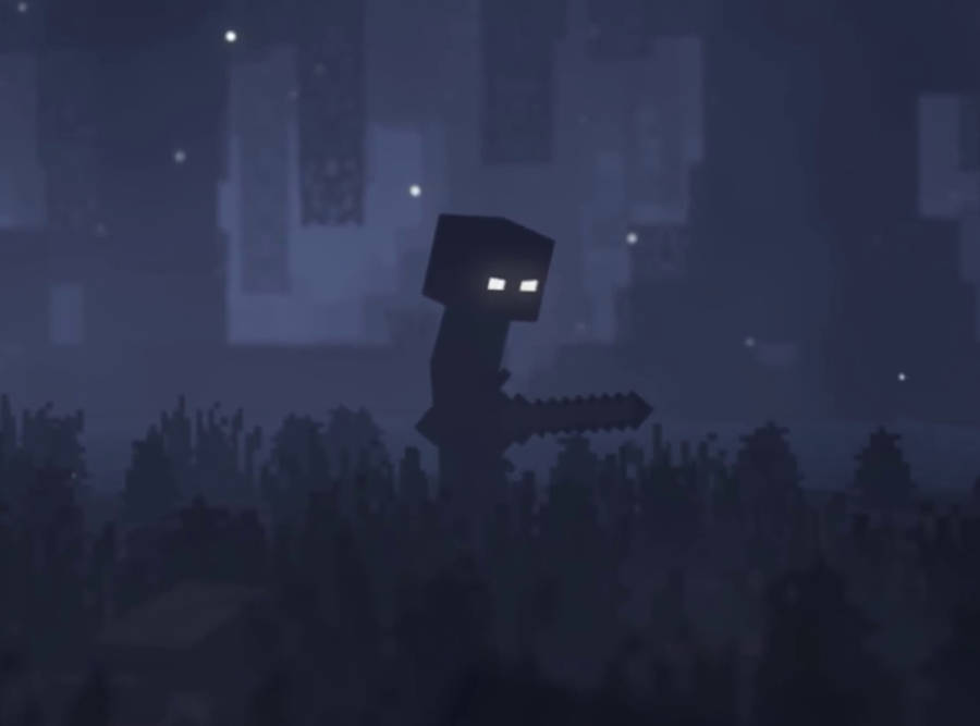 Herobrine Dark Blue Art Wallpaper