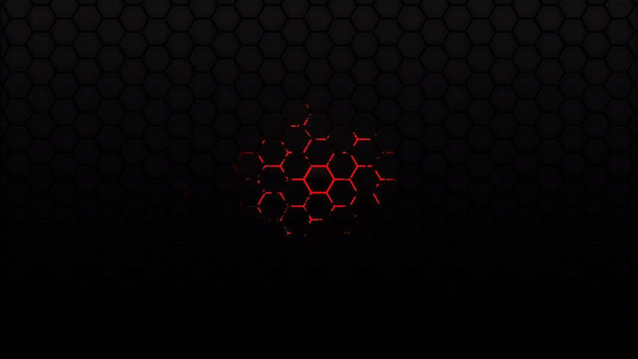 Hexagon Pattern In Red And Black Desktop Wallpaper