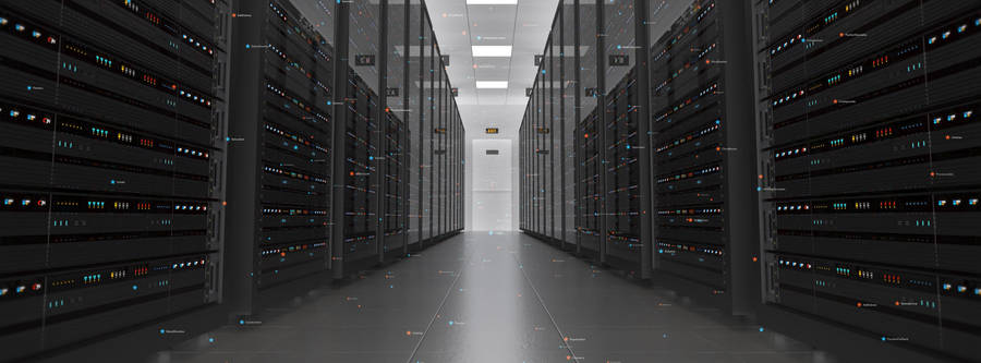 High-tech Data Center Room Wallpaper