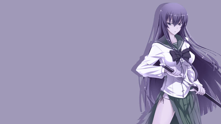 Highschool Of The Dead Purplish Saeko Wallpaper