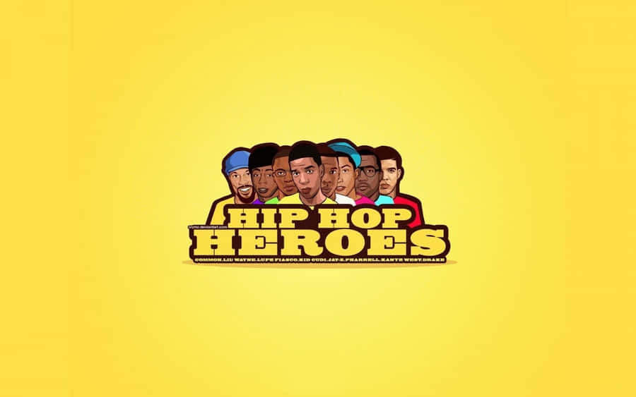 Hiphop Heroes Cartoon Rappers Graphic Design Wallpaper