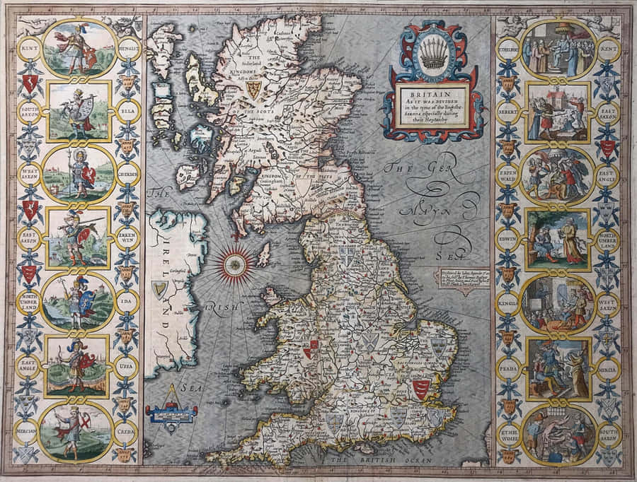 Historic Mapof Britainand Ireland Wallpaper