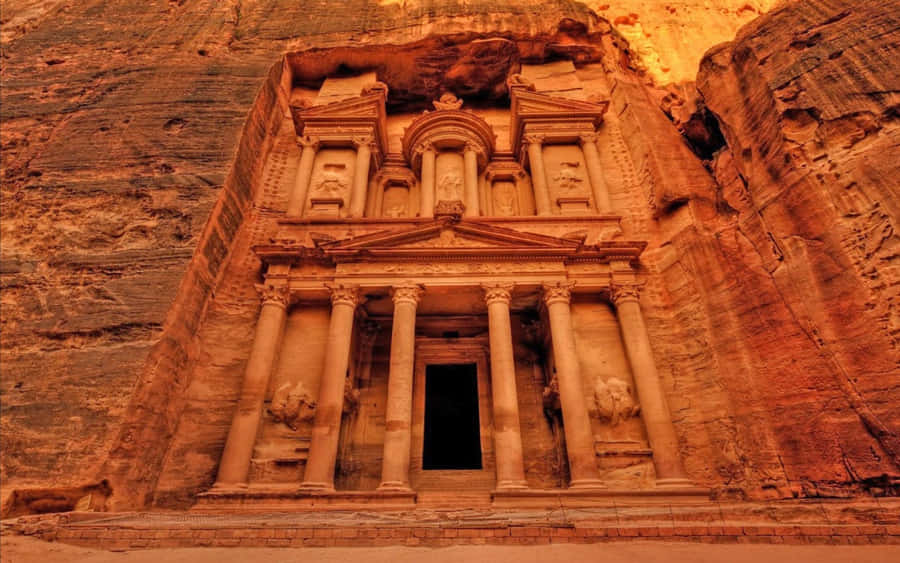 Historical Site In Petra Jordan Wallpaper