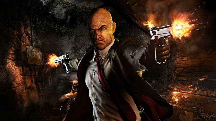 Hitman Absolution Hd Firing Agent 47 Wallpaper