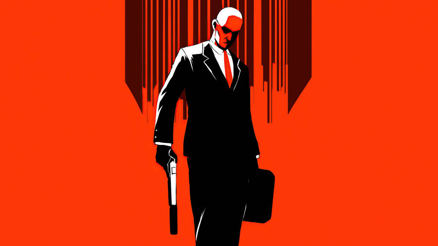 Hitman Full 4k Red Vector Art Wallpaper