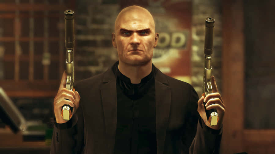 Hitman Holding Guns Desktop Wallpaper
