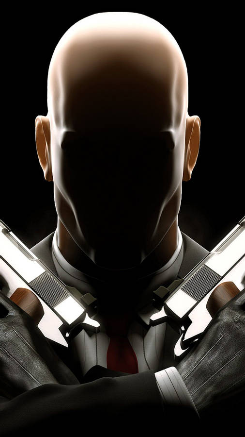 Hitman Phone Shadowed Face Wallpaper