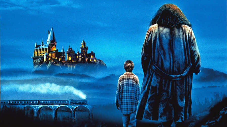 Hogwarts Castle Harry And Hagrid Wallpaper