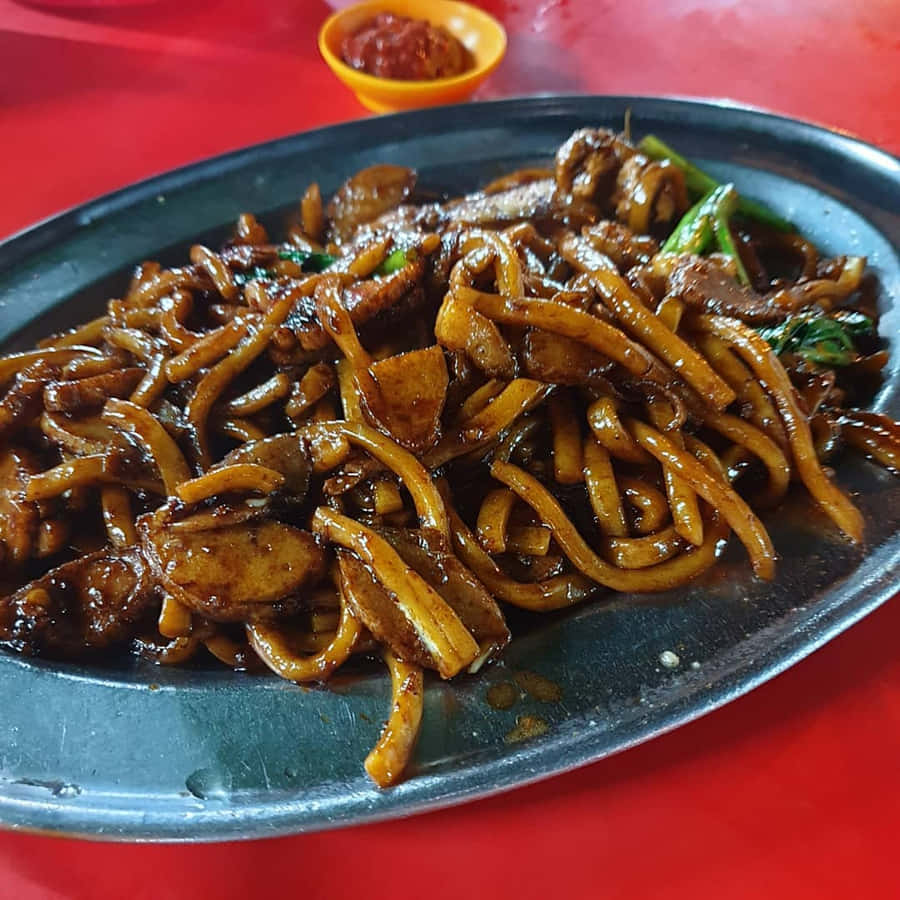 Hokkien Mee Coated In Dark Sauce Wallpaper