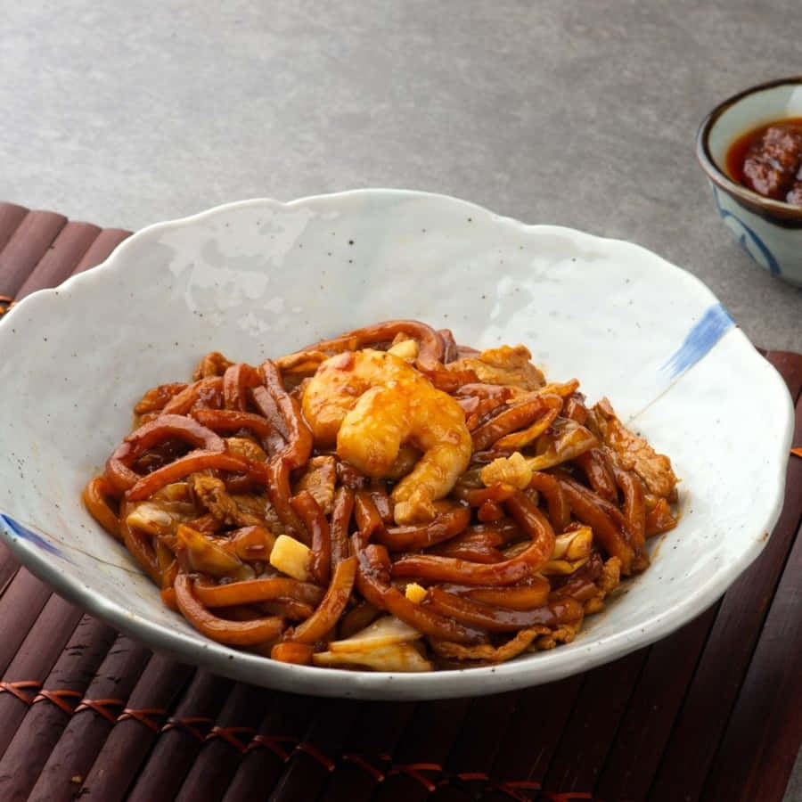 Hokkien Mee Made With Udon Noodles Wallpaper