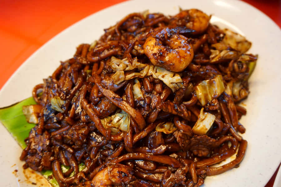 Hokkien Mee With Smoked Black Sauce Wallpaper