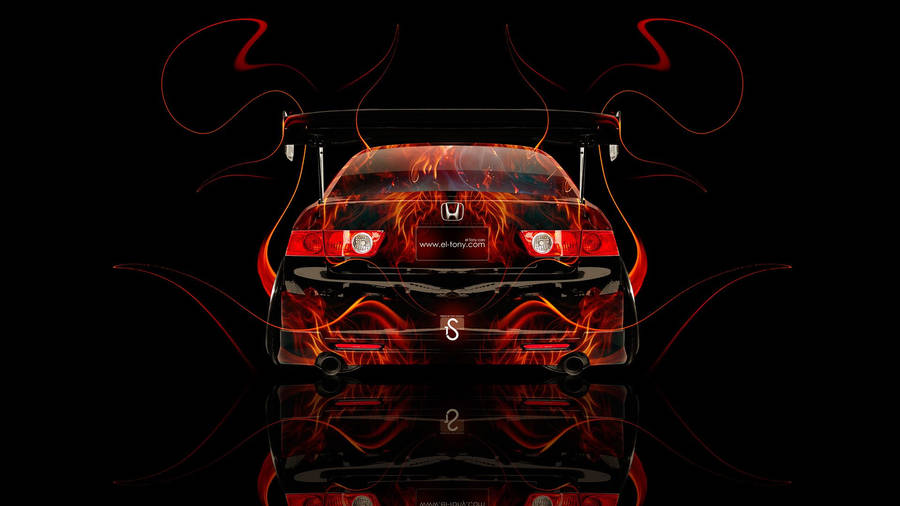 Honda Car Red Sticker Wallpaper
