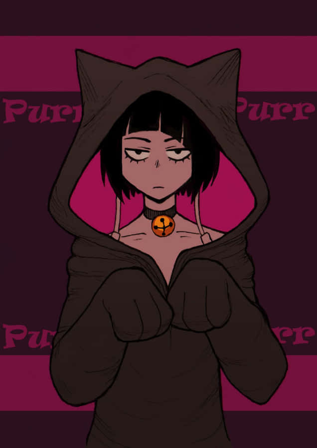 Hooded Figure Cat Ears Necklace Art Wallpaper