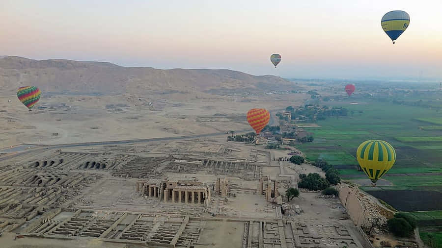 Hot Air Balloons Over Luxor Egypt Wallpaper