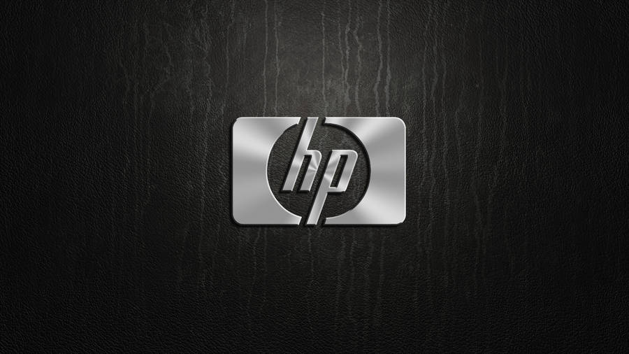 Hp Laptop Logo On Leather Wallpaper