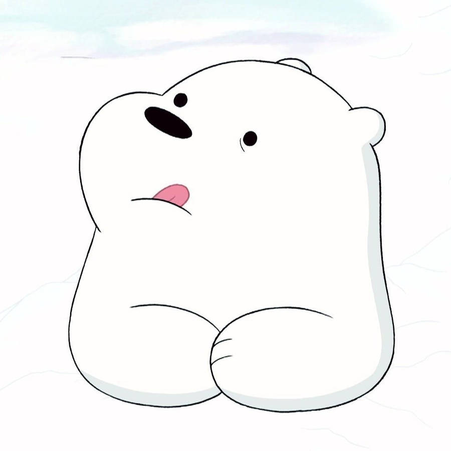 Ice Bear Cartoon Playful Tongue Wallpaper